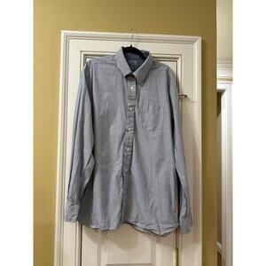 AUSTIN CLOTHING CO Shirt Mens XXL‎ Gray Striped Long Sleeve Button 100% Cotton